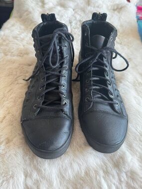 Diesel Black High-Top Lace-Up Sneakers
